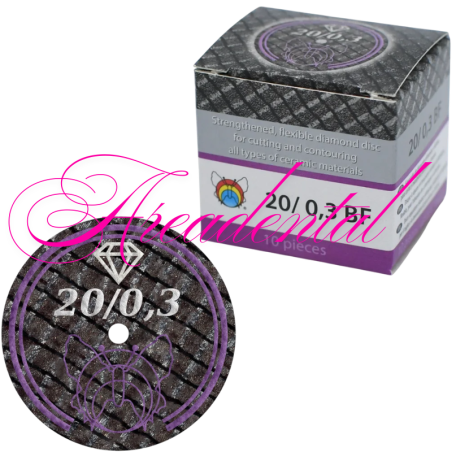 Disques renforces à séparer en diamant pour céramique et zircone 20/0.15 20 pièces - MOTYL