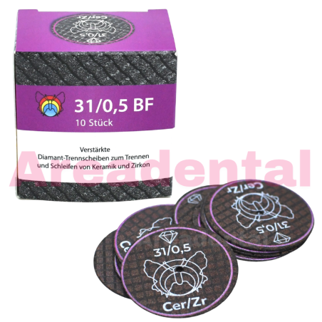 Disque de précision renforcé 31 x 0.5 pour céramique et zircone 10 pcs - MOTYL
