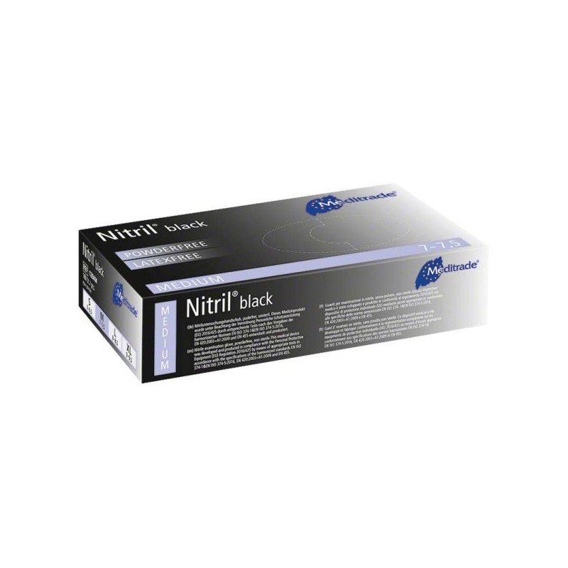 Gants d'examen en nitrile noir professionnel 100 pcs - Meditrade Gants d'examen en nitrile noir professionnel 100 pcs - Meditrade