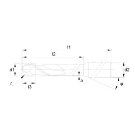 Fraise Ø 2,5 mm arbre 3,0 mm longueur totale 48 mm sans revêtement Pour Imes icore