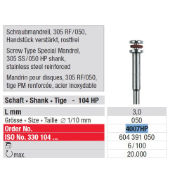 Mandrin pour disques - EDENTA