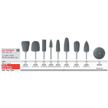 Polissoir Exa Technique pour résines 6 pcs - EDENTA