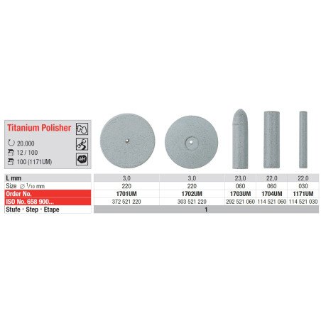Polissoir pour titane 12 pcs - EDENTA