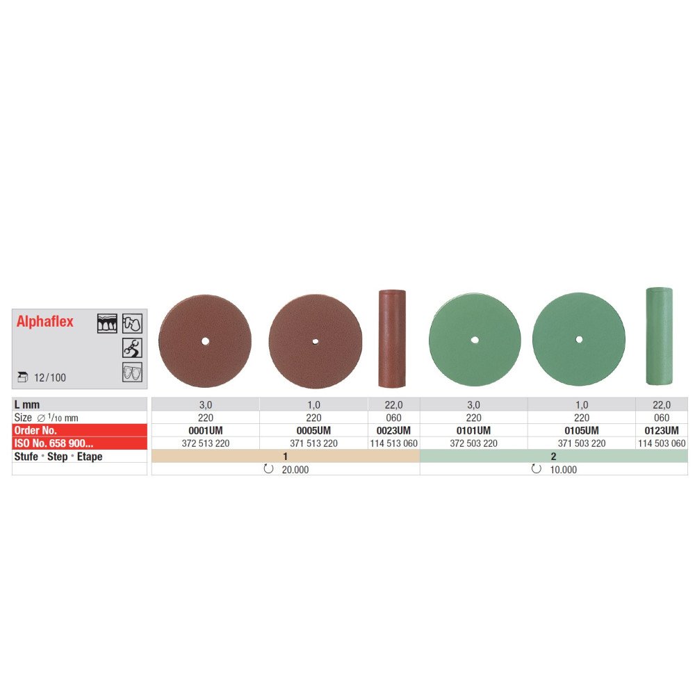 Polissoirs Alphaflex  pour métaux précieux - EDENTA