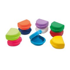 Boîte orthodontie avec trous d'aération, couleurs variées 10 pcs - Larident