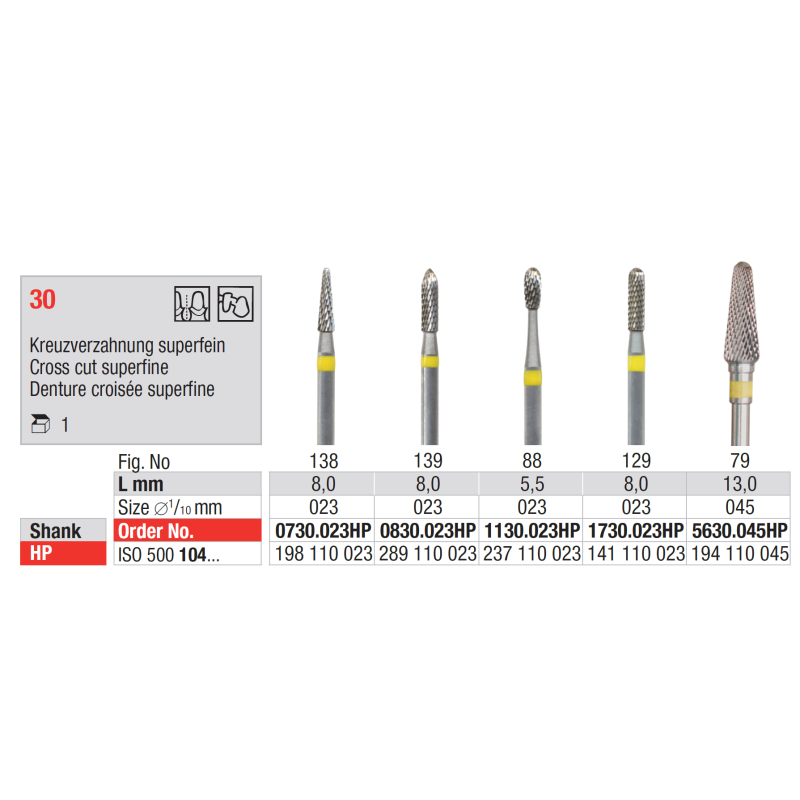 Fraise pour restauration CAD / CAM TC Cutter -Edenta