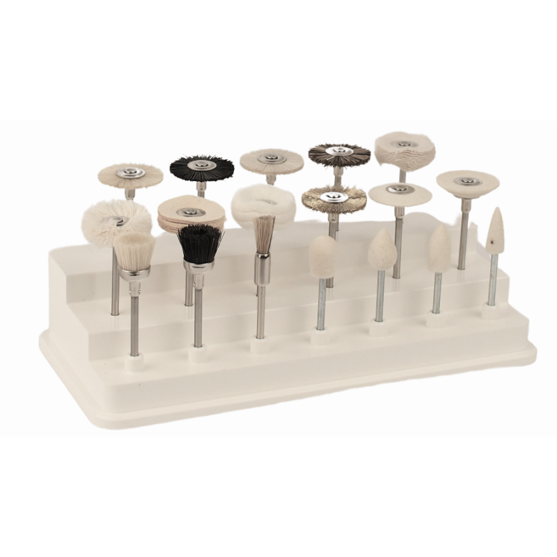 Set de 18 brosettes polissoirs avec support - POLIRAPID