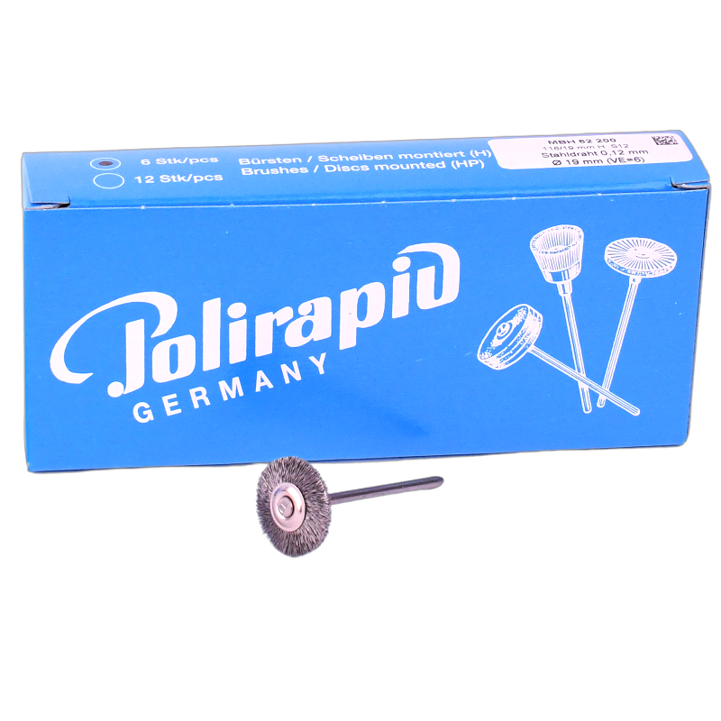 Brosse miniature MBH 62 (HP) fil en acier 6 pcs- POLIRAPID Brosse miniature MBH 62 (HP) fil en acier 6 pcs- POLIRAPID