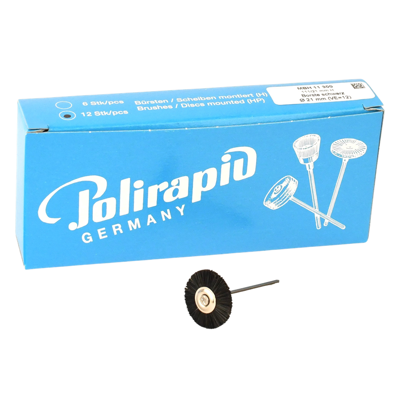 Brosses miniatures MBH 11 poils Chungking noirs 12 pcs - POLIRAPID