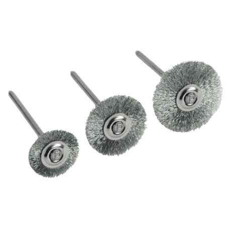 Brosses miniatures avec fil en acier galvanisé MBH 6 pcs - POLIRAPID