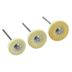 Brosses miniatures MBH 02 combinées avec pièce à main, cuir-ortie-cuir 6 pcs - POLIRAPID