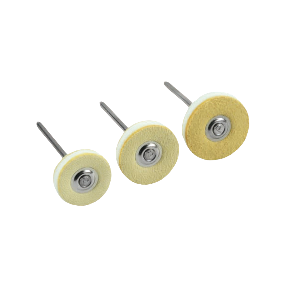 Brosses miniatures MBH 02 combinées avec pièce à main, cuir-ortie-cuir 6 pcs - POLIRAPID