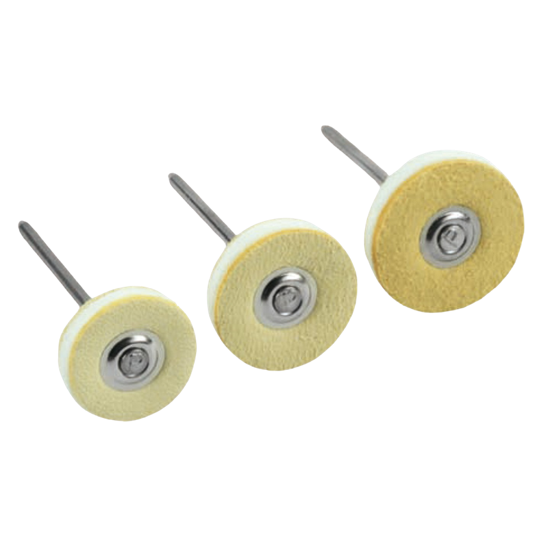 Brosses miniatures MBH 02 combinées avec pièce à main, cuir-ortie-cuir 6 pcs - POLIRAPID