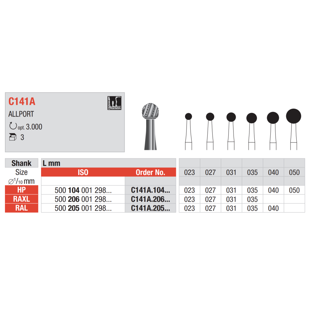 Fraise chirurgicale HM C141A 3 pcs- Edenta