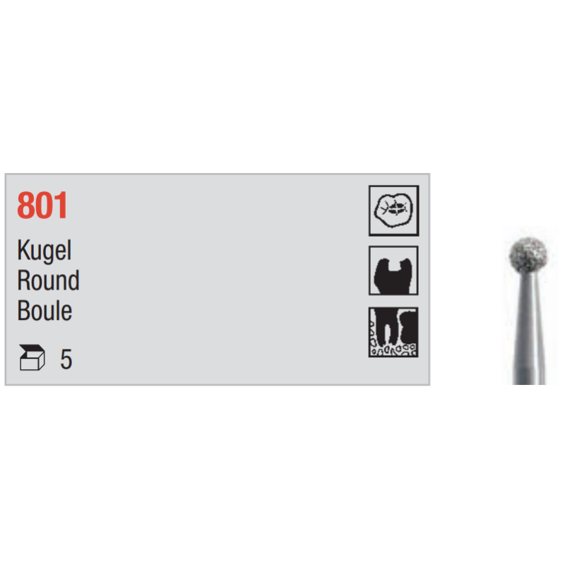 Fraises diamantés FGXL 801 5 pcs - EDENTA