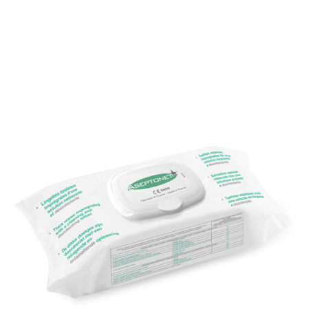 Lingettes désinfectantes épaisses ASEPTONET 100 pcs - STERIDIS
