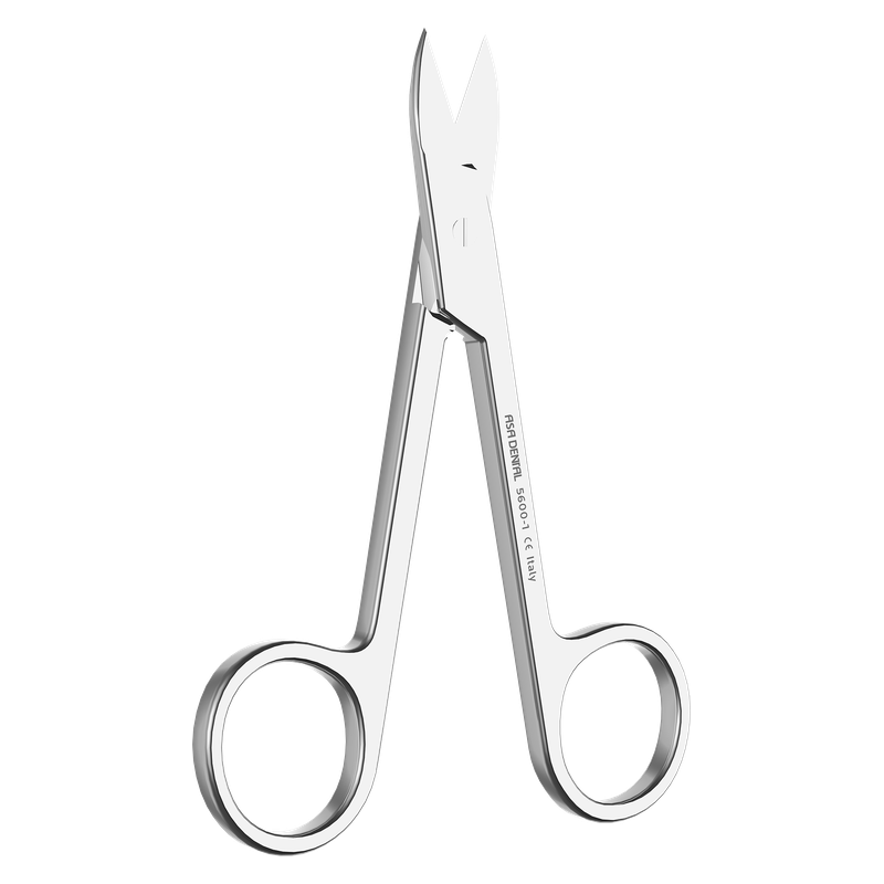 Ciseaux à couronnes droit - courbes lame dentelée - ASA DENTAL