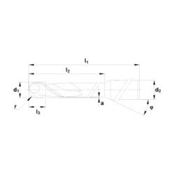 Fraise Ø 2,5 mm, tige 3,0 mm, longueur totale 48 mm avec revêtement diamant