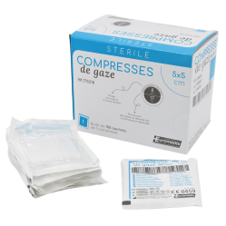 Compresses stériles de gaze 8 plis /17 fils - EUROMEDIS