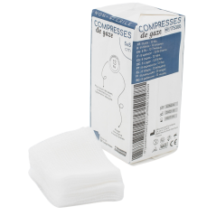 Compresses non tissées 5 x 5 cm 13 fils - EUROMEDIS