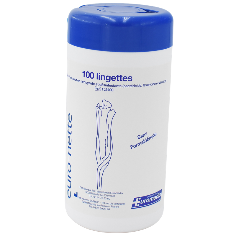 Lingettes désinfectante 100pcs - EUROMEDIS Lingettes désinfectante 100pcs - EUROMEDIS