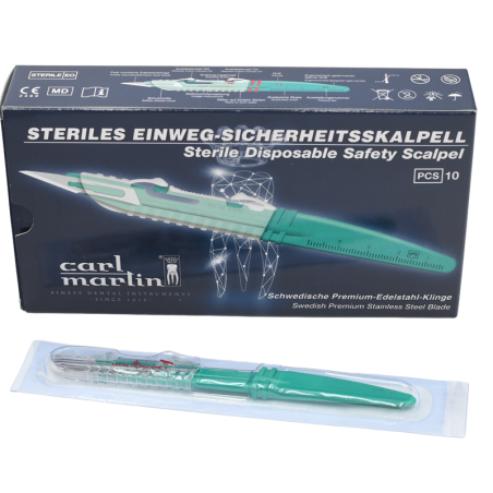 Scalpel stérile de sécurité 10 pièces - CARL MARTIN