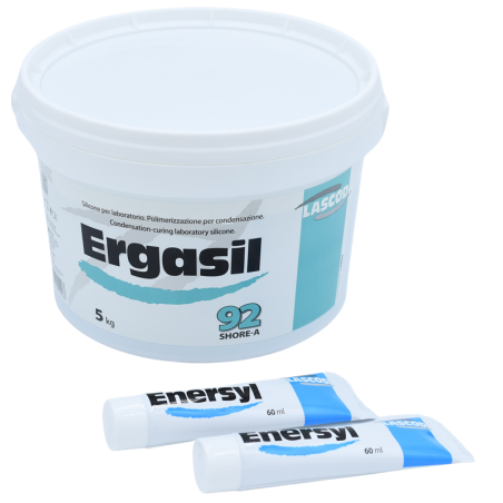 Ergasil Silicone par condensation 92Sha avec 2 catalyseur seau 5kg et 1.6KG - LASCOD