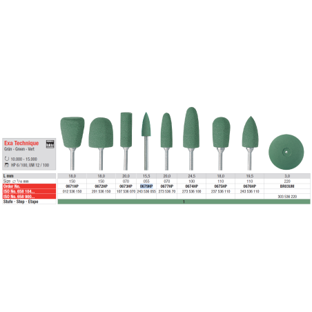 Polissoirs pour résines Exa technique 6 pcs - EDENTA