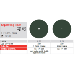 Disques à séparer couronnes et bridges - EDENTA