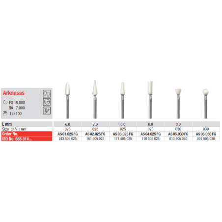Pointes Arkansas FG polissoirs 12pcs - EDENTA