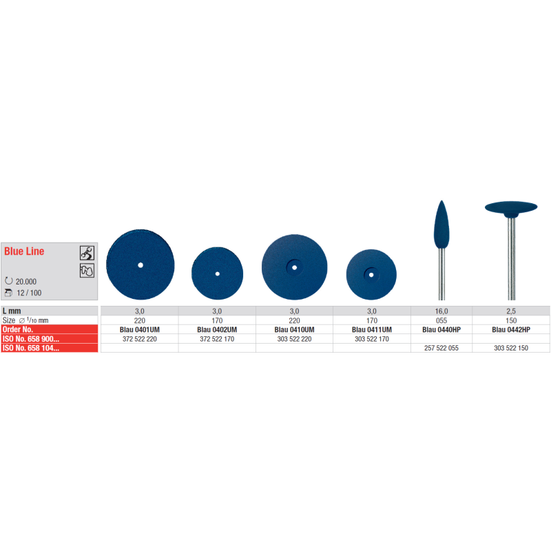 Blue line polissoirs universels - EDENTA