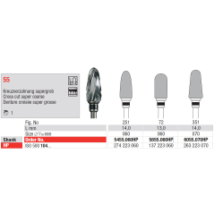 Fraise en carbure pour résines, plâtres TC Cutter 55 - EDENTA
