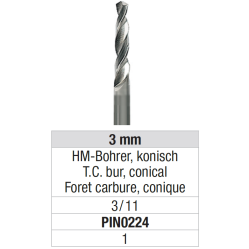 Foret carbure pin conique ( pindex ) pour renfert - EDENTA