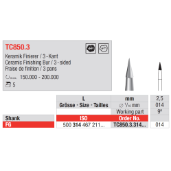 Fraise de finition en tungstène TC850.3. - EDENTA