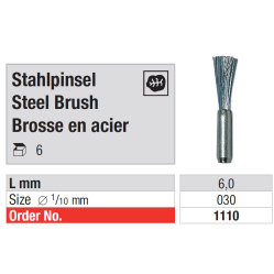 Brosses en acier pour nettoyage couronnes 6 pcs - EDENTA