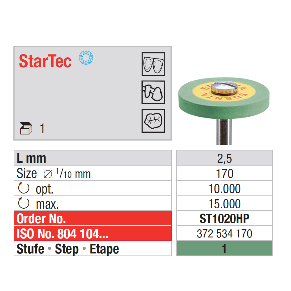 Polissoir pour le zircone StarTec - Edenta