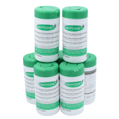 Lingettes désinfectantes pour cabinet dentaire ASEPTONET 100 pcs- STERIDIS