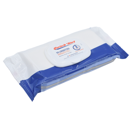 Lingettes nettoyantes désinfectantes QUICKNET 50 pcs - STERIDIS