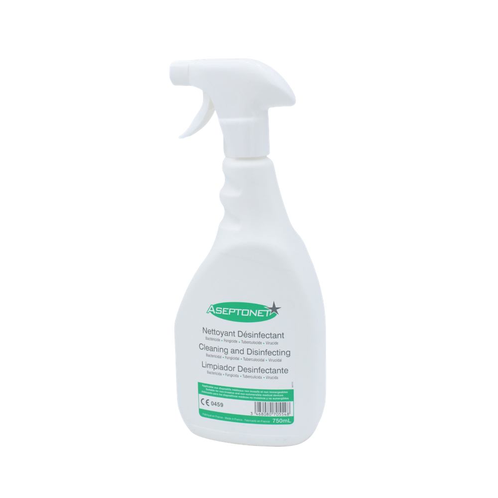 Spray nettoyant désinfectant surface cabinet dentaire ASEPTONET 750 ml - STERIDIS