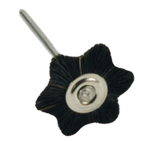 Brosses miniatures, en forme d’étoile noires 12 pcs - POLIRAPID