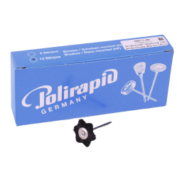 Brosses miniatures, en forme d’étoile noires  12 pcs  - POLIRAPID