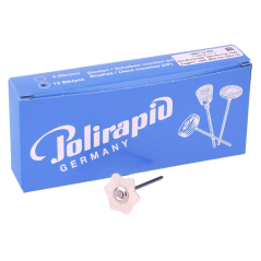 Brosses miniatures "étoile" montés, poil de chèvre blanc 12 pcs - POLIRAPID