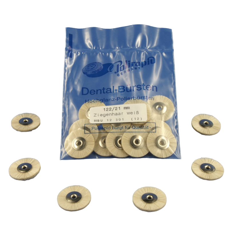 Brossettes miniatures non montés, poils de chèvre Ø 21 mm 6 pcs - POLIRAPID