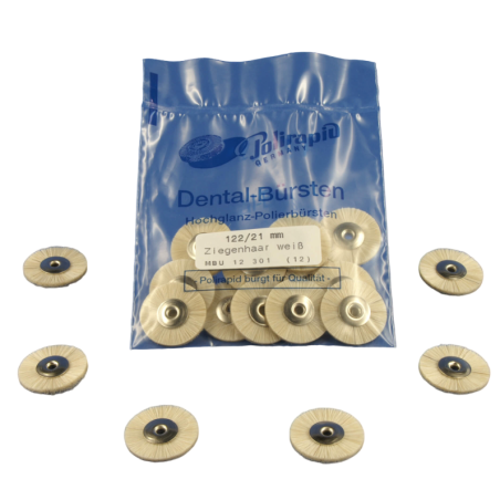 Brossettes miniatures non montés, poils de chèvre Ø 21 mm 6 pcs - POLIRAPID
