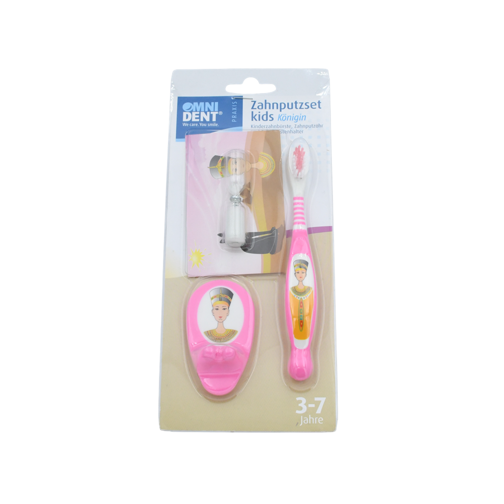 Brosse à dents enfants avec support et sablier chrono 1 pcs - OMNIDENT