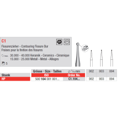 Fraise en boule pour des fissures C1 taille de précision - EDENTA