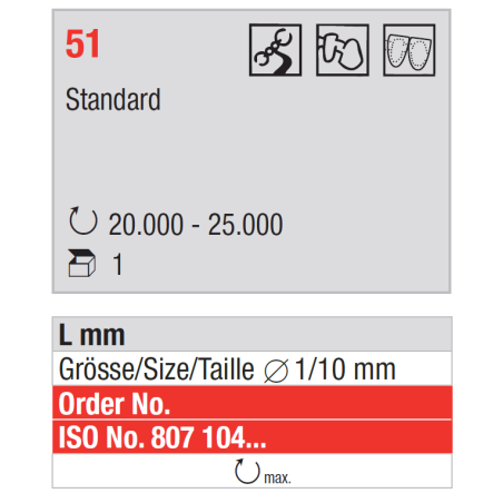 Fraise diamantée par frittage 51 - EDENTA