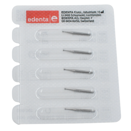 Fraise en carbure de tungstène H2 avec cône reversé 5 pièces FG - EDENTA