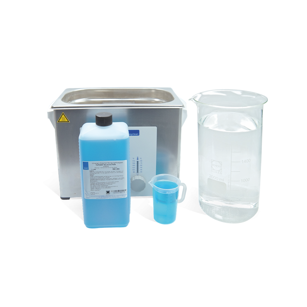 Liquide nettoyant à ultrasons Bleu Action 1 et 5 litre - TOPDENT