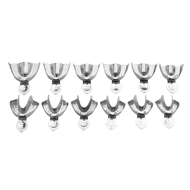 Pack de Porte d'empreintes acier inoxydable, perforés 12 pcs - LARIDENT Pack de Porte d'empreintes acier inoxydable, perforés 12 pcs - LARIDENT